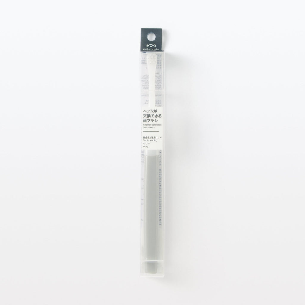 Replaceable Head Compact Medium Toothbrush - Gray