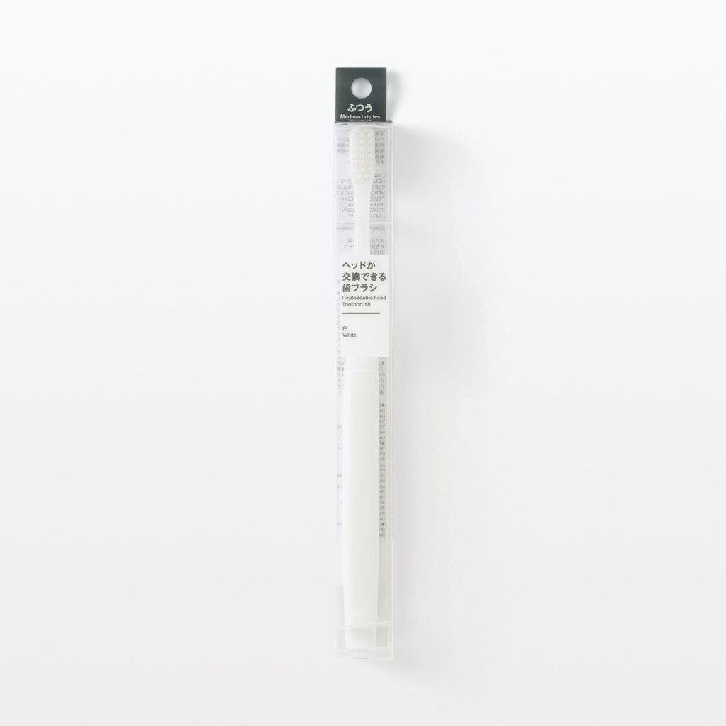 Replaceable Head Medium Toothbrush - White