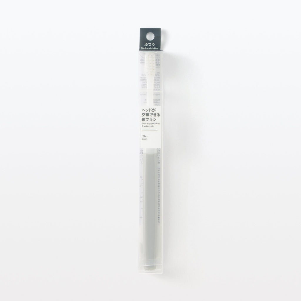 Replaceable Head Medium Toothbrush - Gray